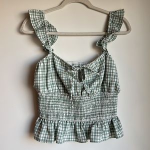 WAYF Green gingham tank top